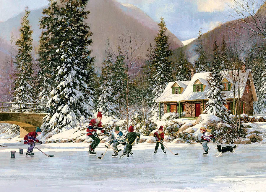 Cobble Hill Hockey Pond puzzle tavă 35 piese copii