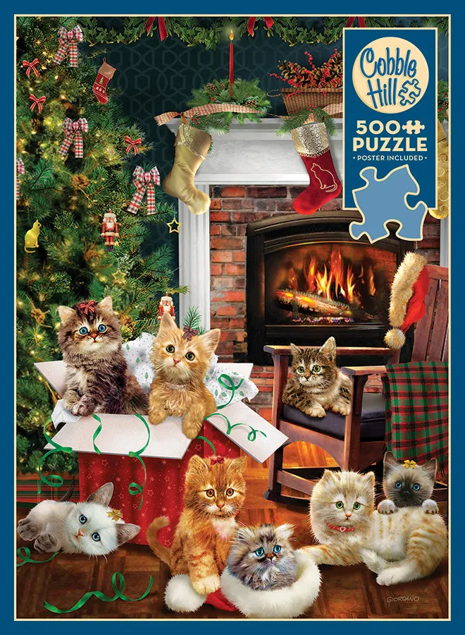 Cobble Hill Christmas Kittens puzzle 500 piese Crăciun