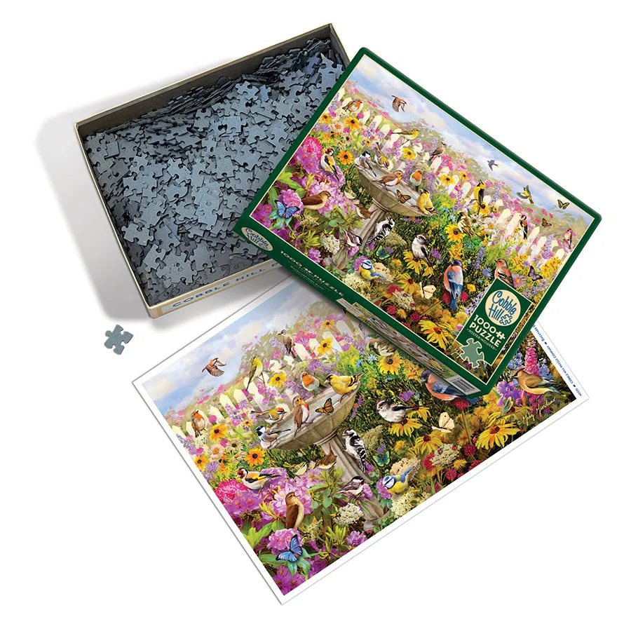 Cobble Hill Backyard Bird Bath puzzle 1000 piese pasari gradina