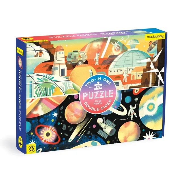 Space Mission Mudpuppy puzzle 100 piese dublu 6+ ani