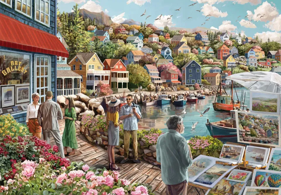 Mosaic Puzzles Paintings on the Pier puzzle lemn 500 piese colorat