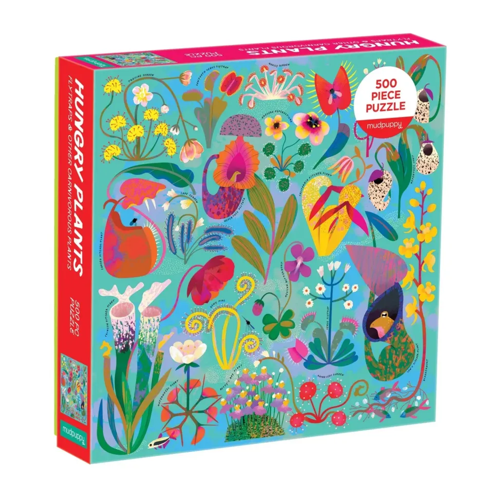 Mudpuppy Hungry Plants puzzle 500 piese pătrat