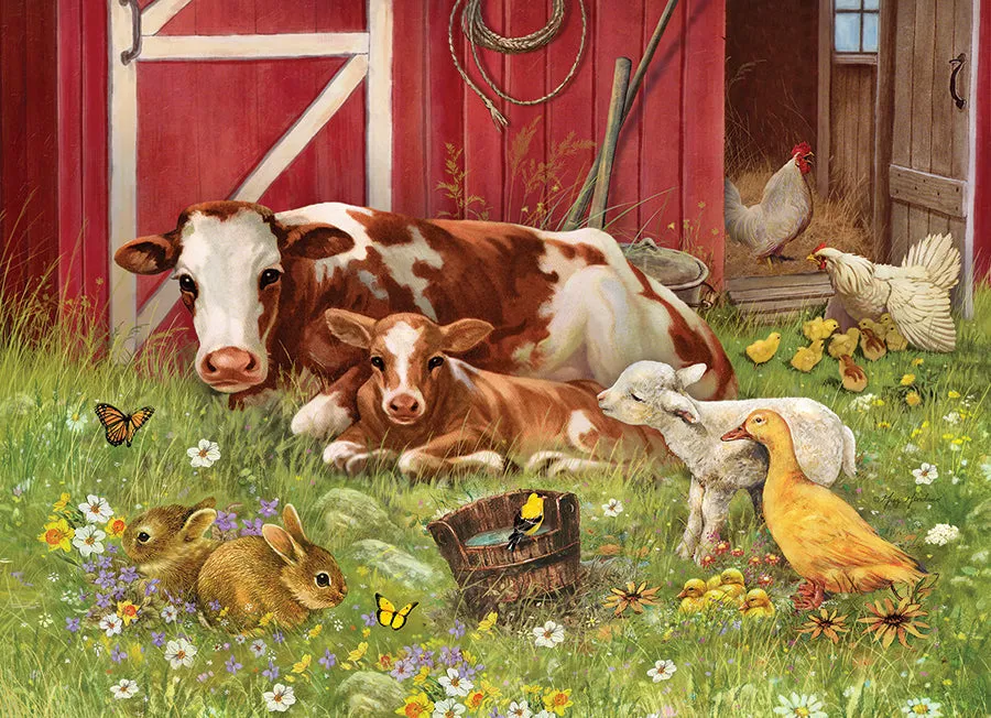 Cobble Hill Barnyard Family puzzle 35 piese tava animale