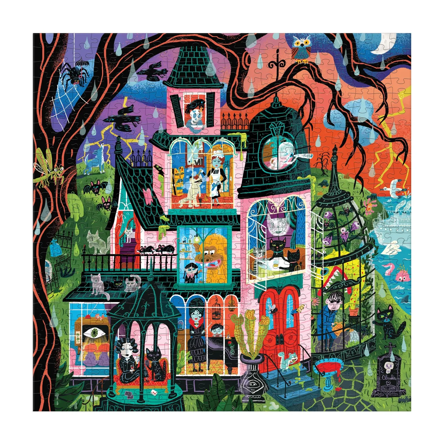 Mudpuppy Monster Mansion 500 puzzle familie halloween