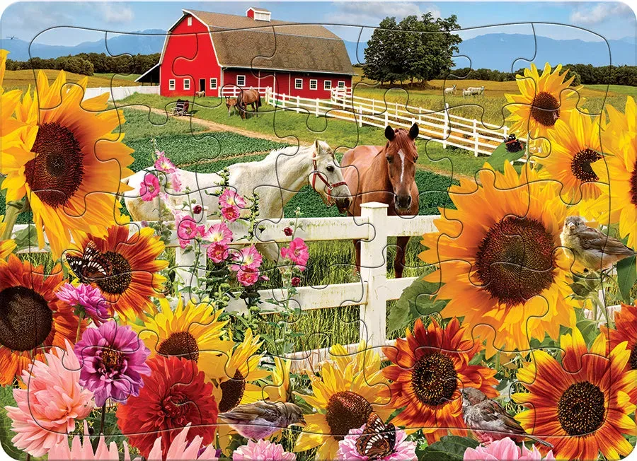 Cobble Hill Sunshine Farm puzzle tavă 35 piese fermă