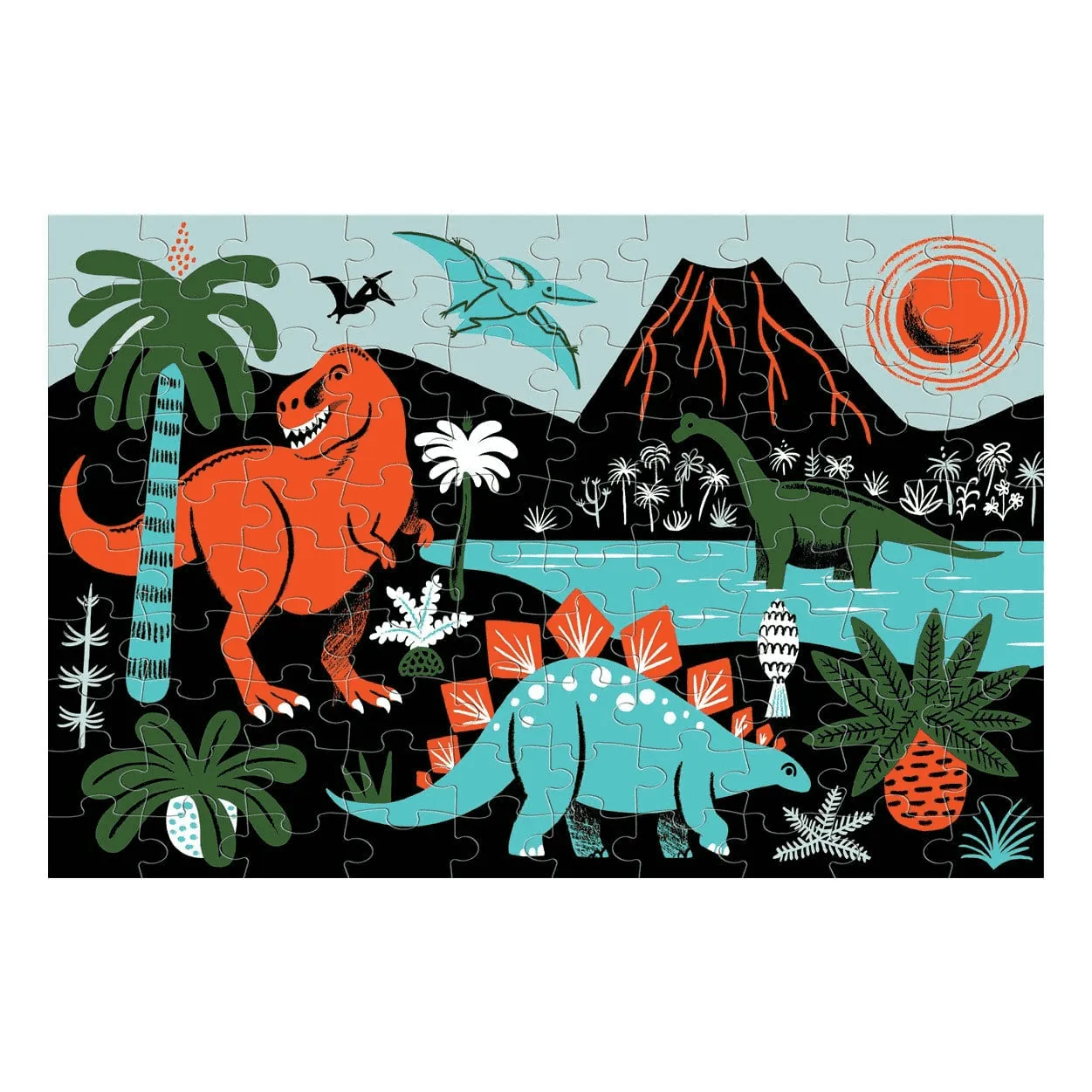 Mudpuppy Dinosaur puzzle fosforescent 100 piese 46x30,5 cm