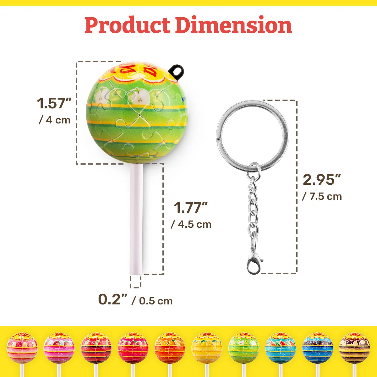 Breloc puzzle PieceRelax Chups Orange A3892 acadea 8,5 cm