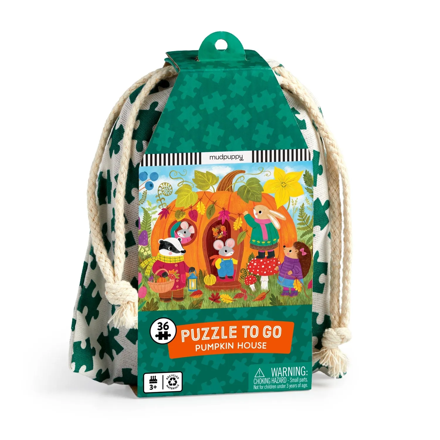 Mudpuppy Pumpkin House puzzle 36 piese cu săculeț