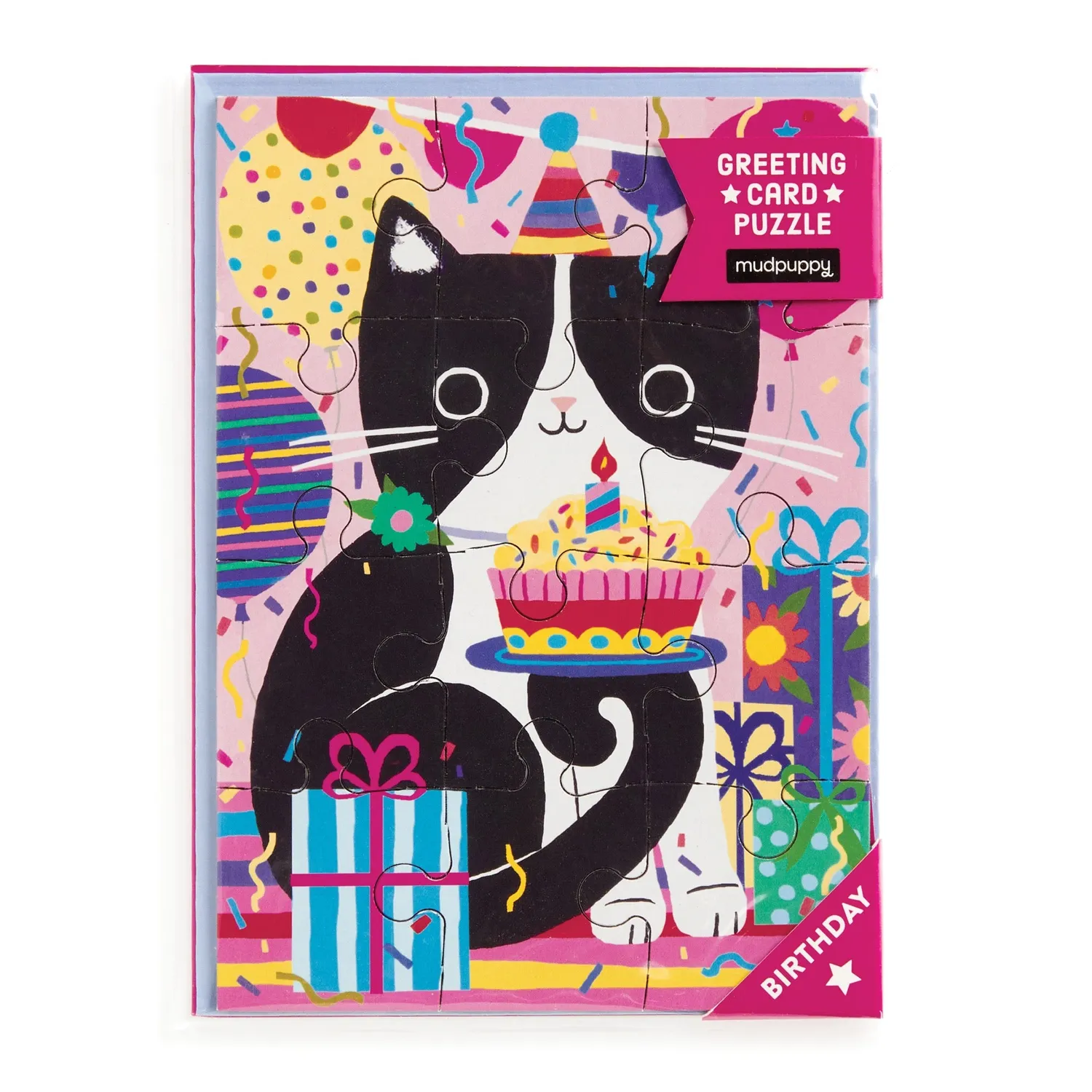 Mudpuppy Purr-fect Cat felicitare puzzle 12 piese