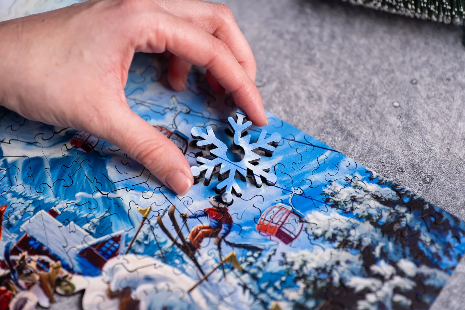Mosaic Puzzles Bunny Slope Scramble puzzle lemn 250 piese iarna
