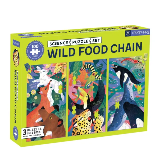 Mudpuppy Wild Food Chain set 3 puzzle 100 piese