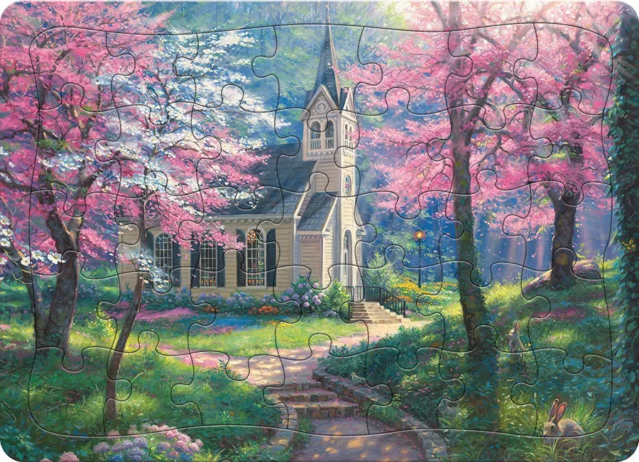 Cobble Hill Cherry Blossom Chapel puzzle tavă 35 piese