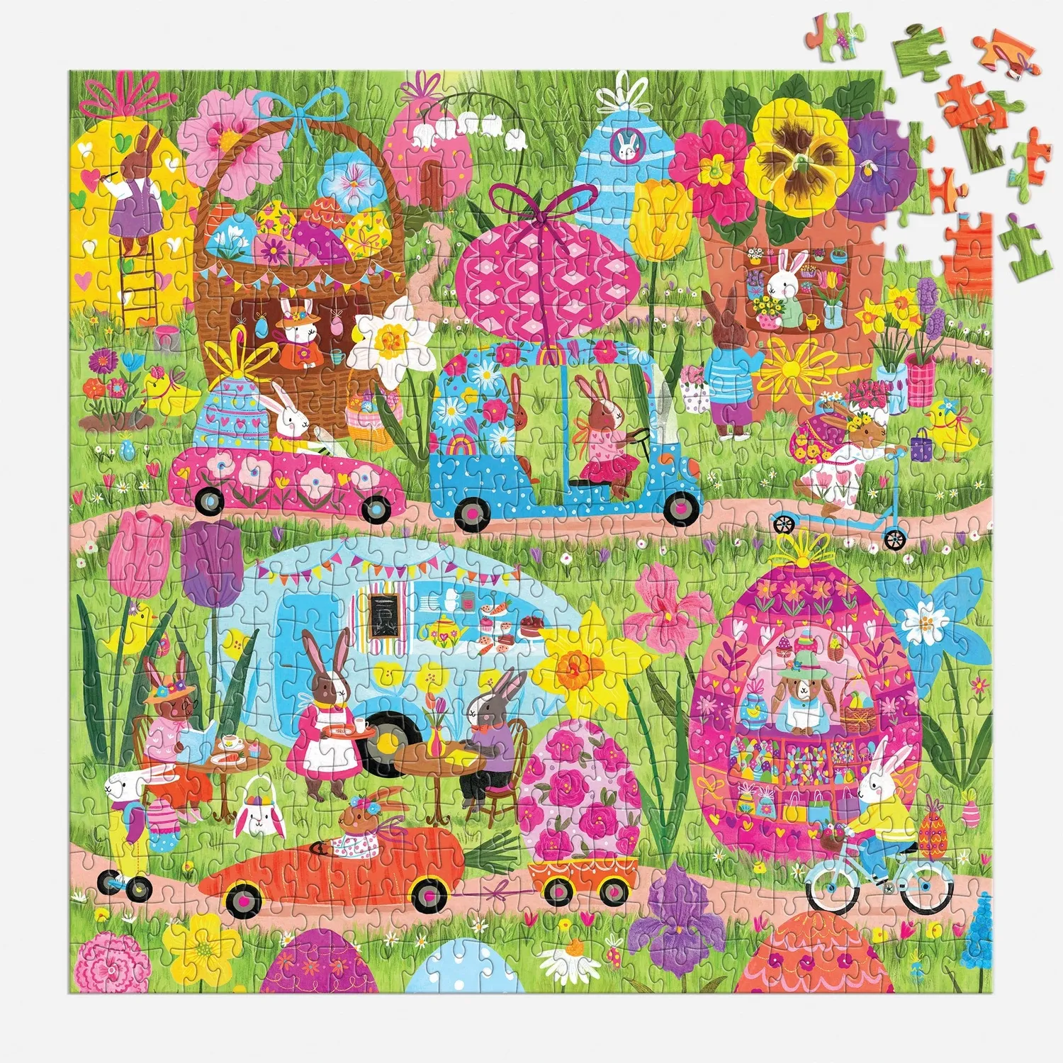 Mudpuppy Hoppin Around 500 puzzle 500 piese iepurasi