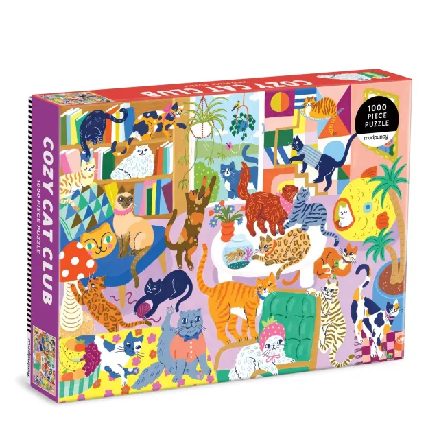 Mudpuppy Cozy Cat Club puzzle 1000 piese pisici