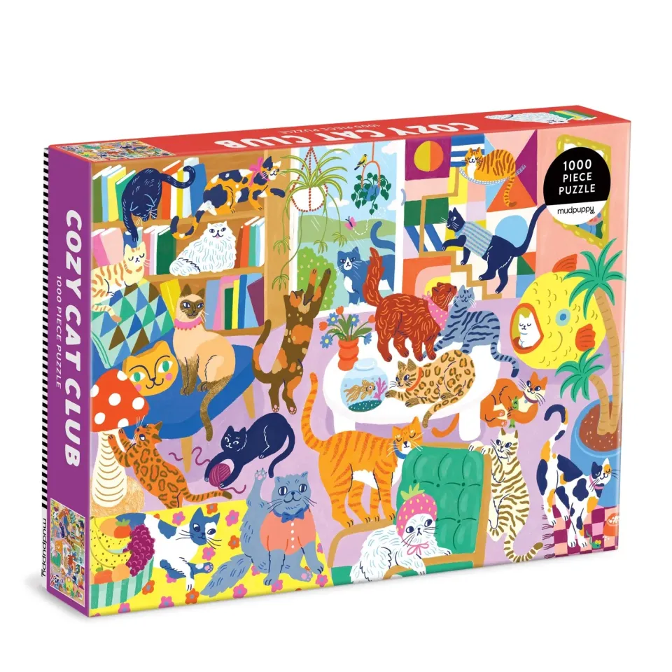 Mudpuppy Cozy Cat Club puzzle 1000 piese pisici