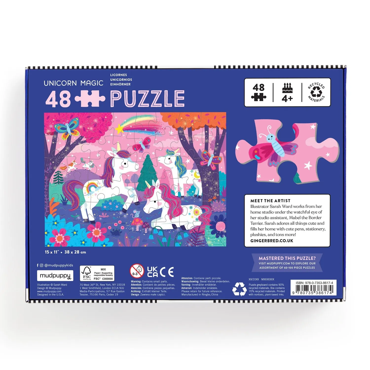 Mudpuppy Unicorn Magic Puzzle 48 piese 38x28 cm 3+ ani