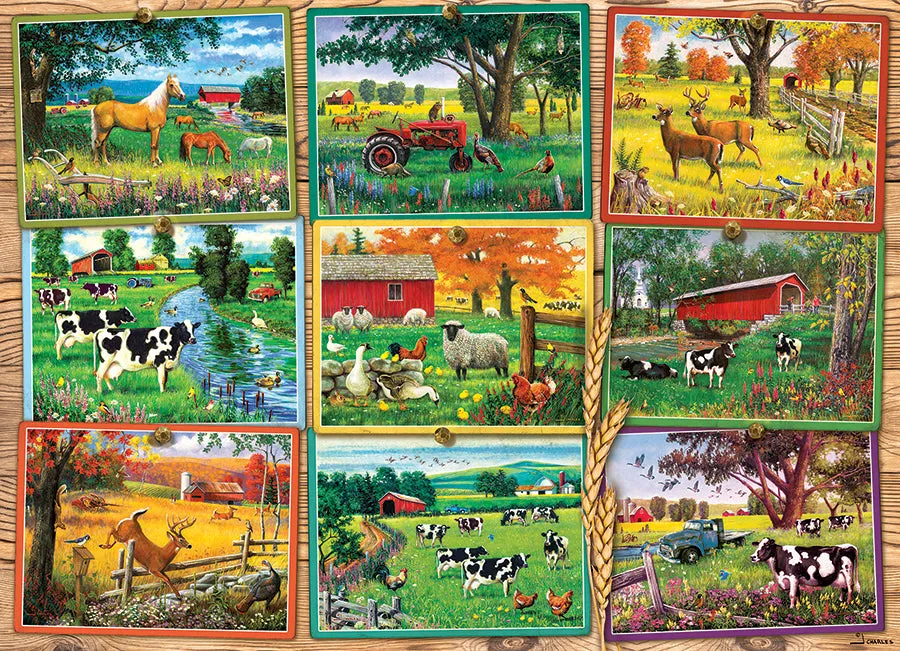 Cobble Hill Postcards Farm puzzle 1000 piese colaj ferma