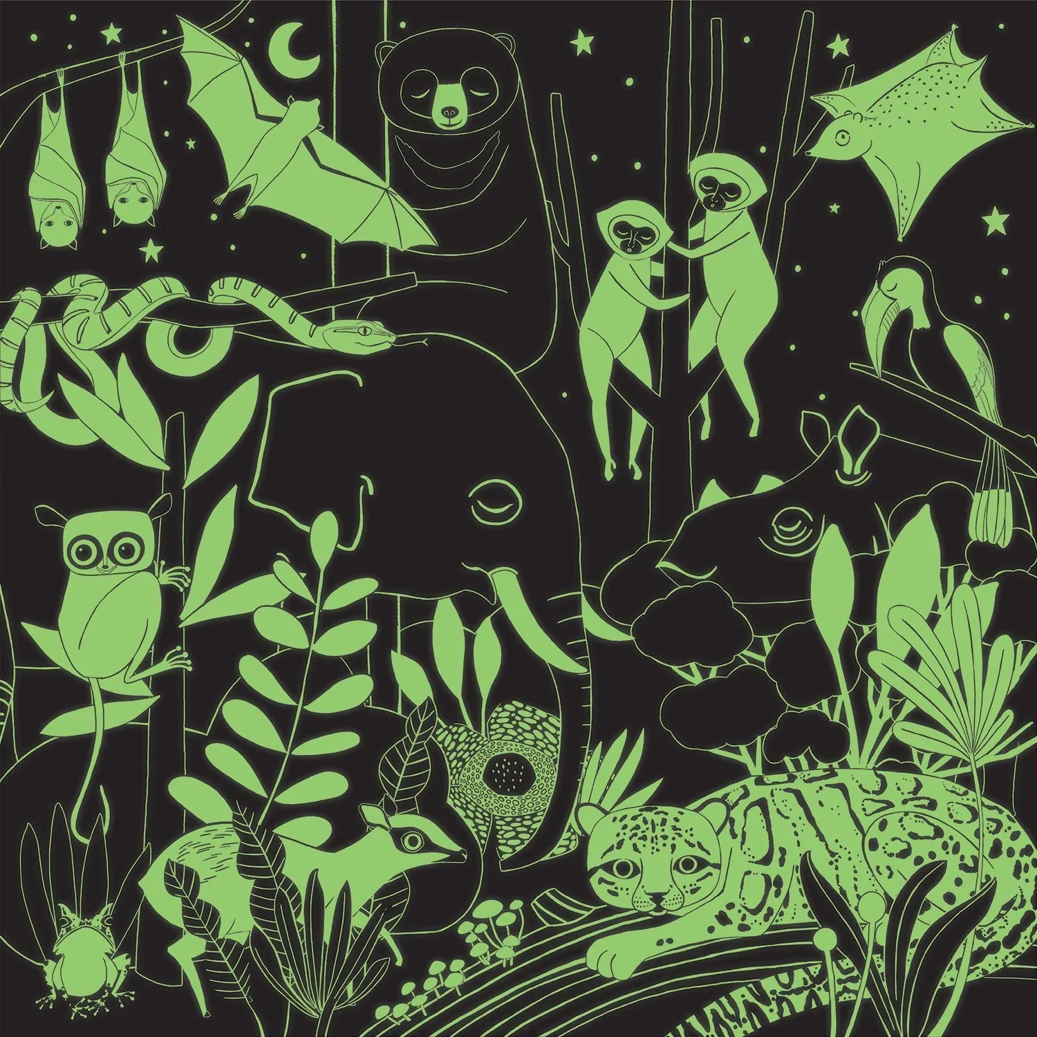 Mudpuppy Jungle Illuminated puzzle 500 piese fosforescent