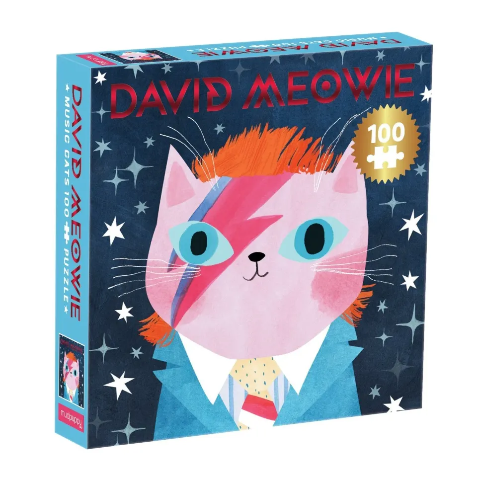 Mudpuppy David Meowie Music Cats puzzle 100 piese foil