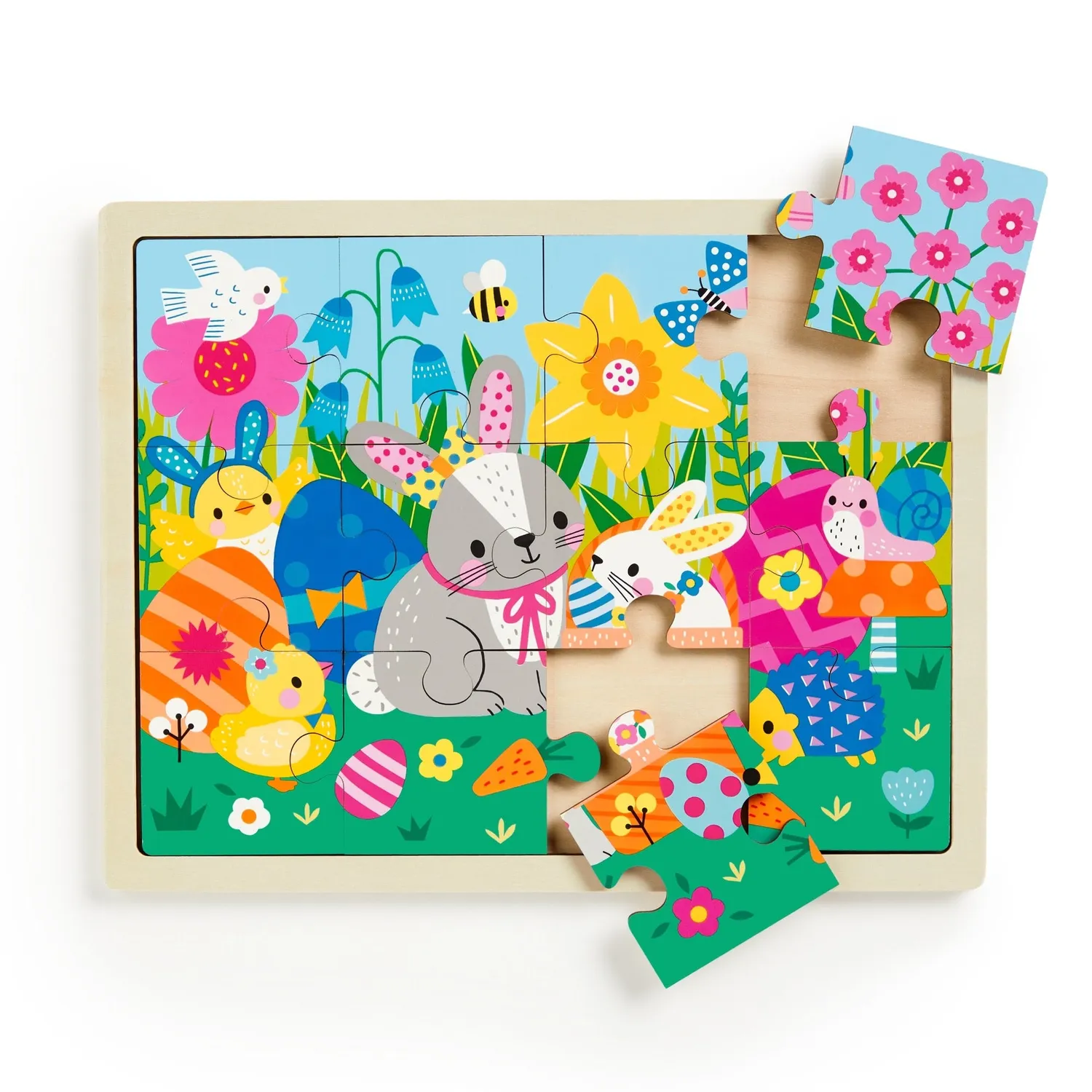 Mudpuppy Spring Friends puzzle lemn 12 piese