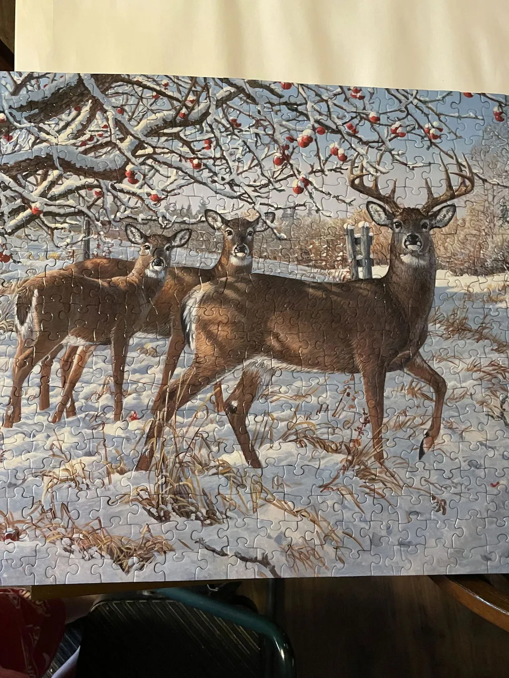 Cobble Hill Winter Deer puzzle 500 piese cerbi