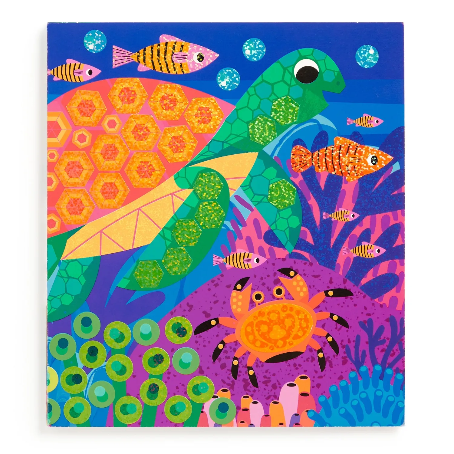 Mudpuppy Ocean Life poster cu stickere 200 sclipici