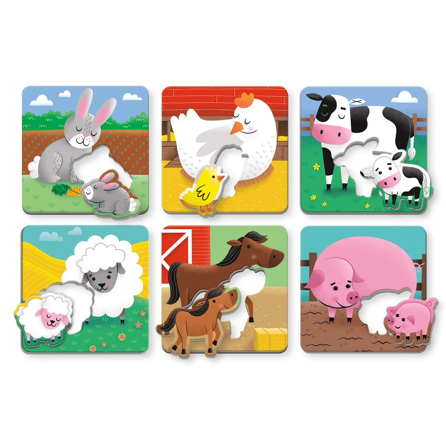 Mudpuppy Farm Babies puzzle sortare 6 plansete