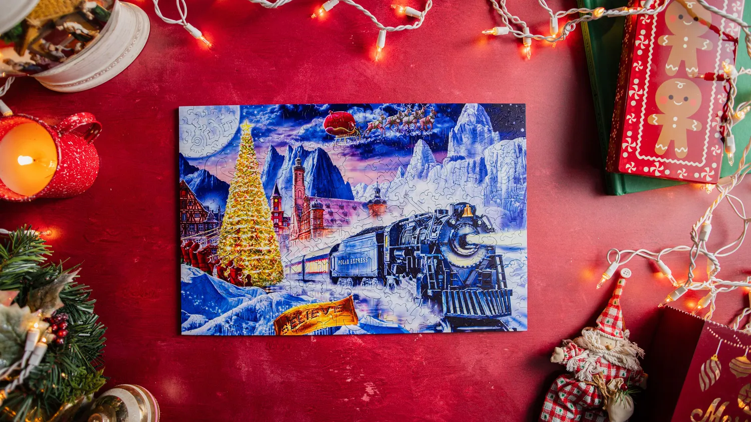 Mosaic Puzzles The Polar Express puzzle lemn 500 piese Crăciun