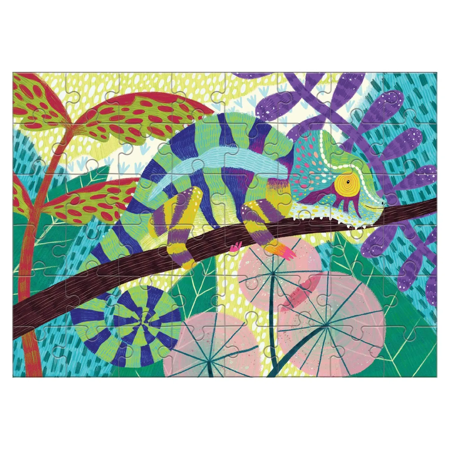 Mudpuppy Panther Chameleon mini puzzle 48 piese cameleon