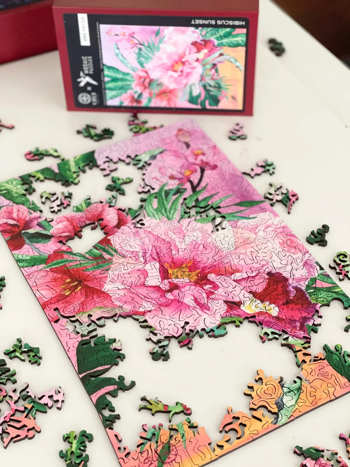 Mosaic Puzzles Hibiscus Sunset puzzle lemn 1000 piese flori