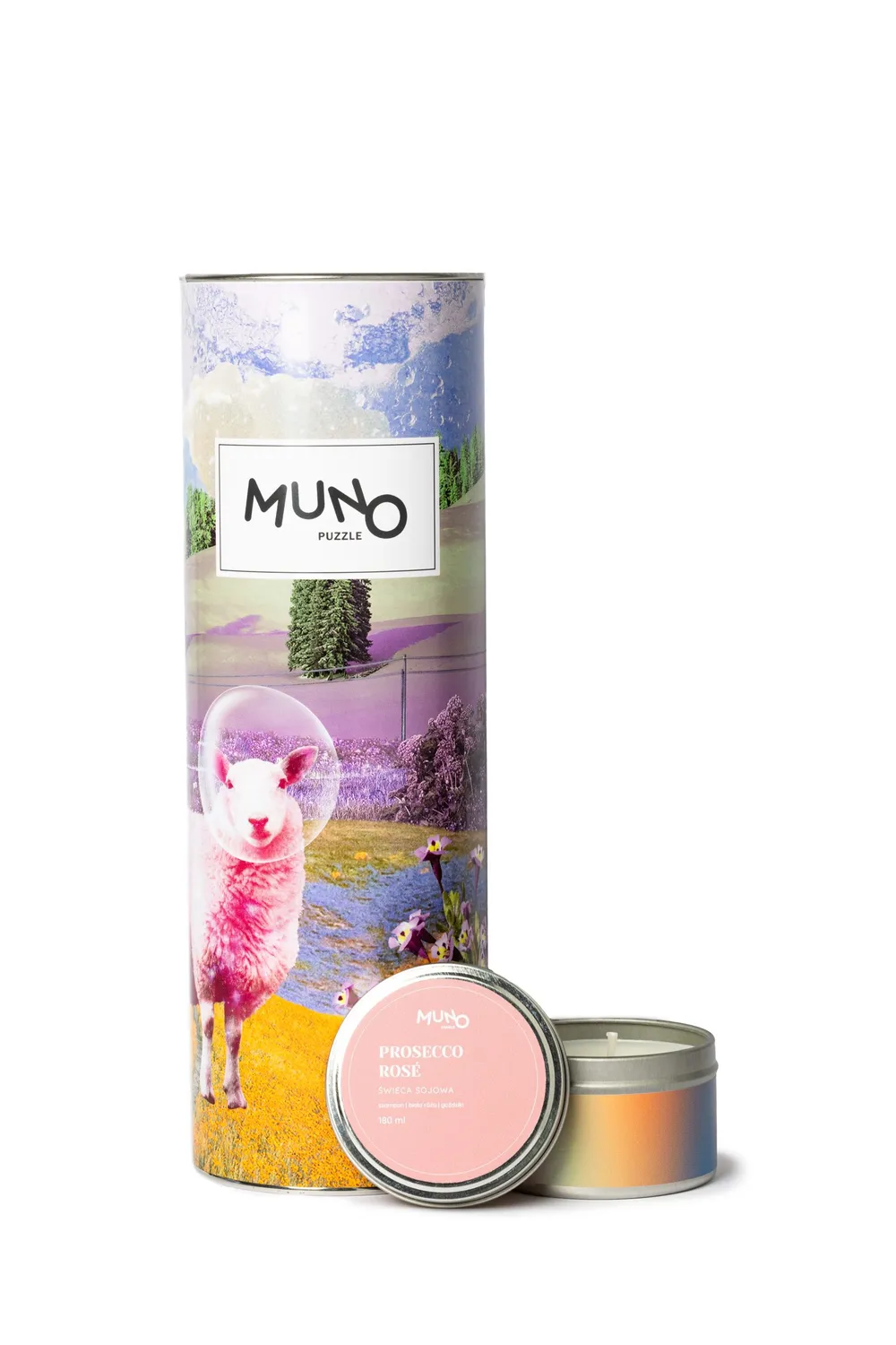 Muno Puzzle MunoCandle Prosecco Rose lumanare soia 180ml