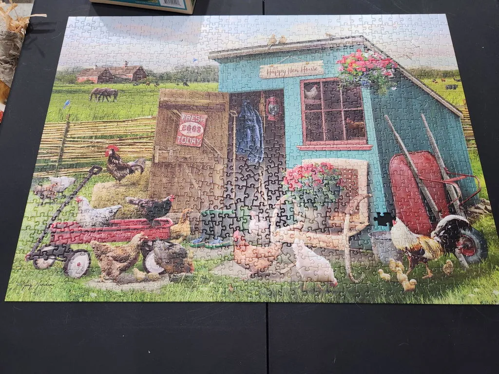 Cobble Hill The Happy Hen House puzzle 1000 piese gaini