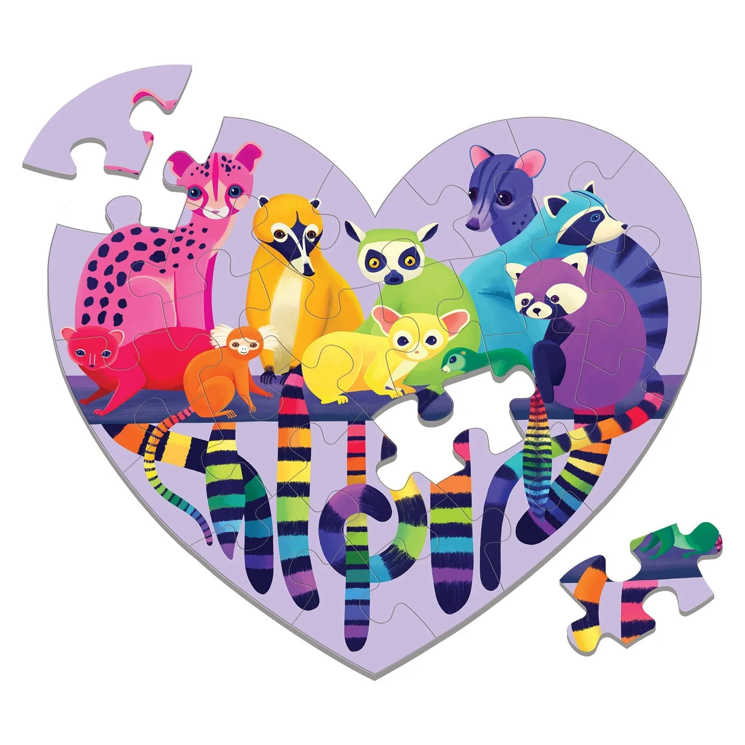 Mudpuppy Love in the Wild mini puzzle 24 piese inima
