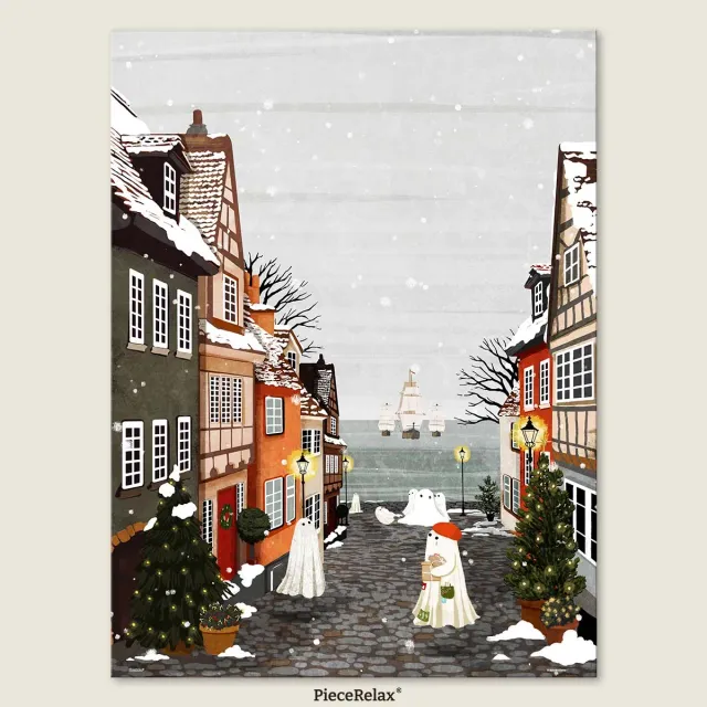 PieceRelax Snowy Harbor Town U1032 puzzle 1000 piese iarnă