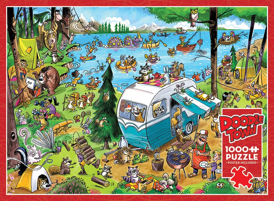 DoodleTown Call of the Wild puzzle 1000 piese camping