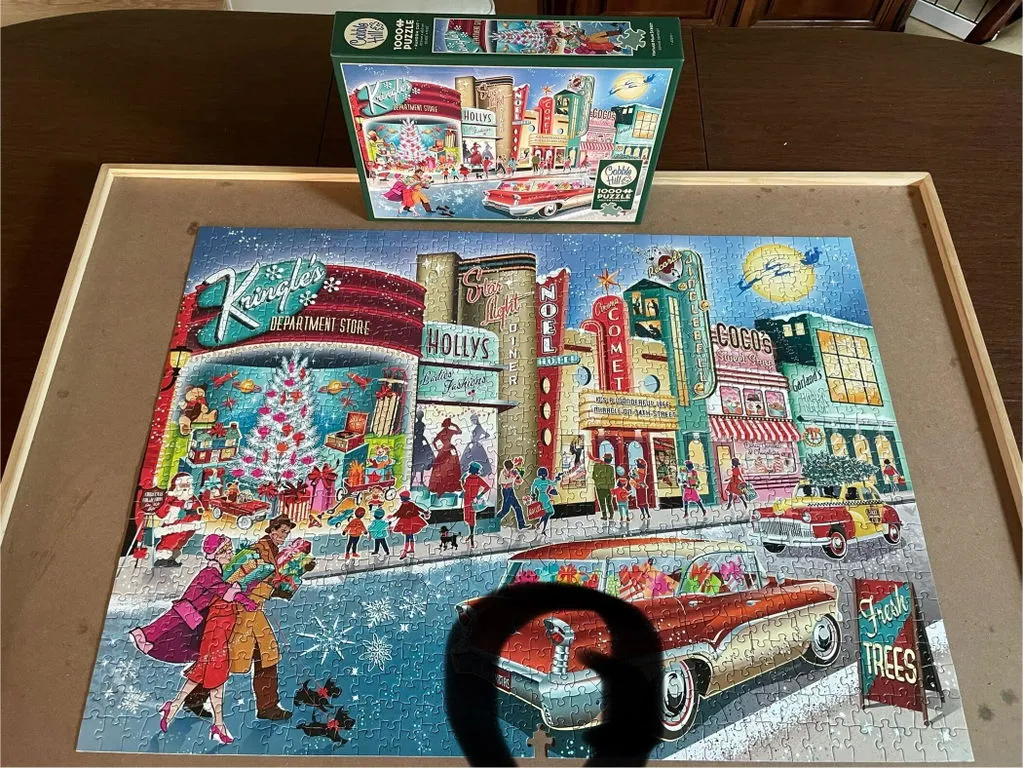 Cobble Hill Vintage Main Street puzzle 1000 piese Crăciun
