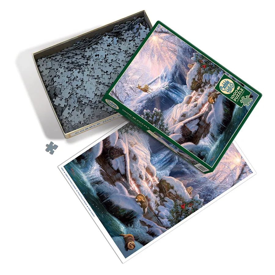 Cobble Hill Mystic Falls in Winter puzzle 1000 piese iarna