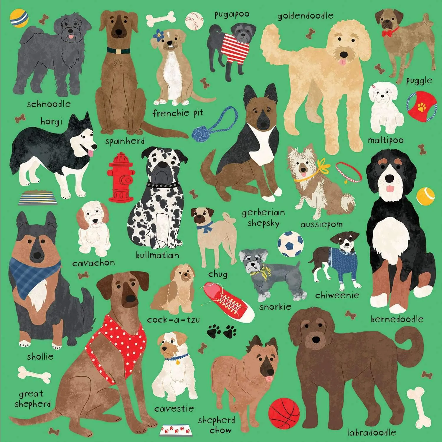 Mudpuppy Doodle Dog And Other Mixed Breeds puzzle 500 piese caini