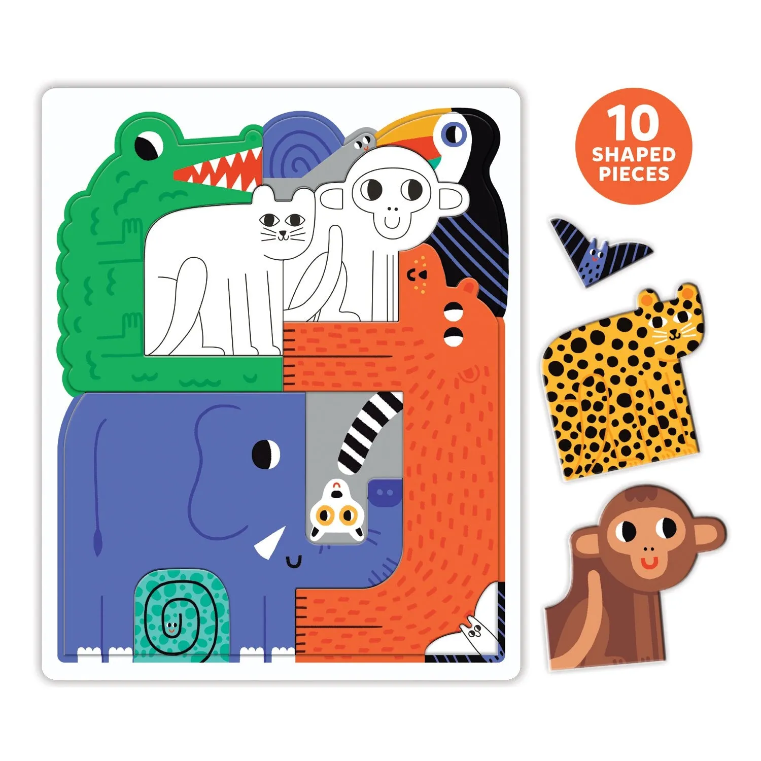 Mudpuppy Jungle We Go Together puzzle 10 piese tavita
