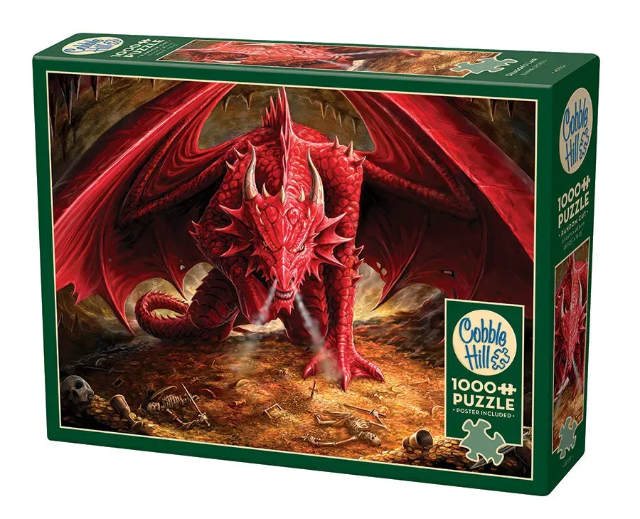 Cobble Hill Dragon's Lair puzzle 1000 piese dragon roșu