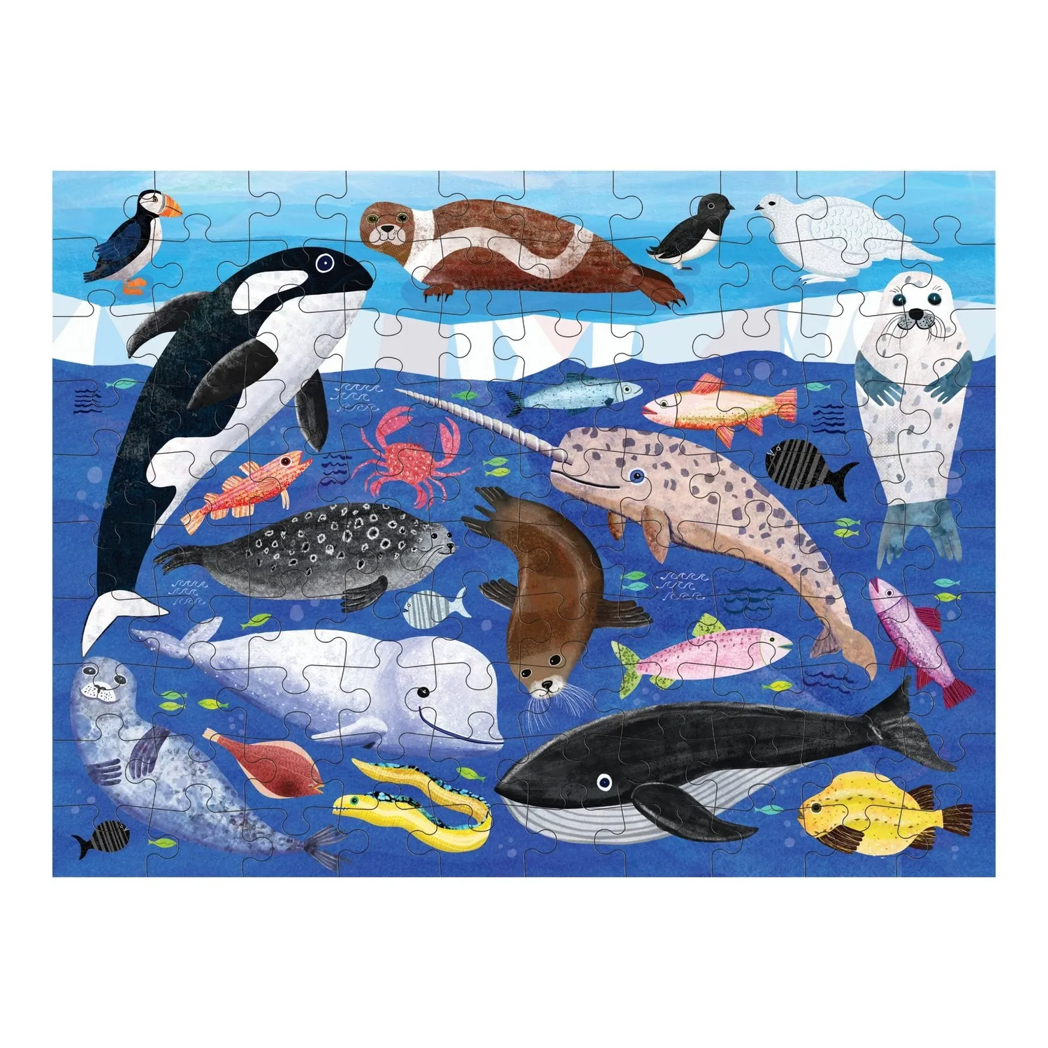 Mudpuppy Arctic Above & Below puzzle 100 piese dublu