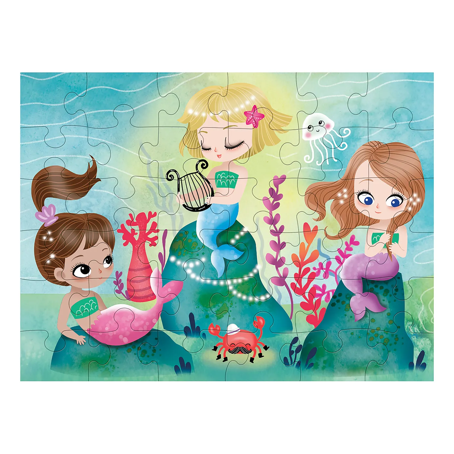 Mudpuppy Mermaids Puzzle To Go puzzle 36 piese