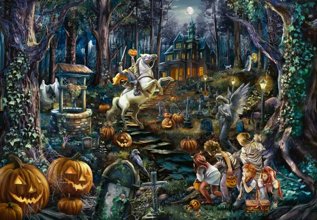 Mosaic Puzzles Headless Horseman puzzle din lemn 250 piese halloween