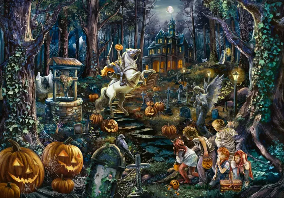 Mosaic Puzzles Headless Horseman puzzle din lemn 250 piese halloween