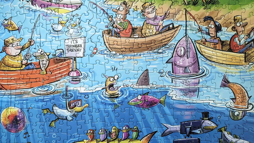 Cobble Hill DoodleTown Gone Fishing puzzle 1000 piese