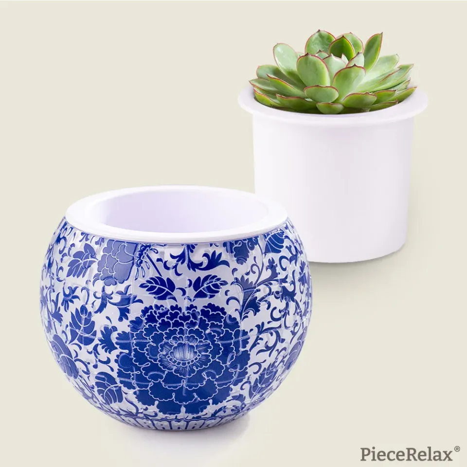 PieceRelax Puzzle Planter Oriental Floral Ornament K1101 ghiveci