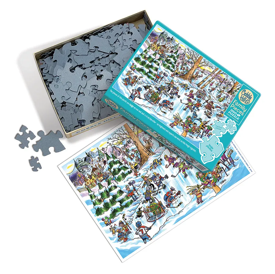 Cobble Hill Hockey Town puzzle familie 350 piese hochei