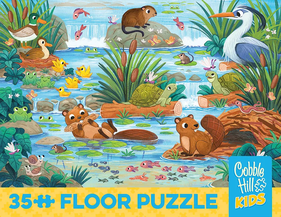 Cobble Hill Beaver and Friends puzzle podea 35 piese animale