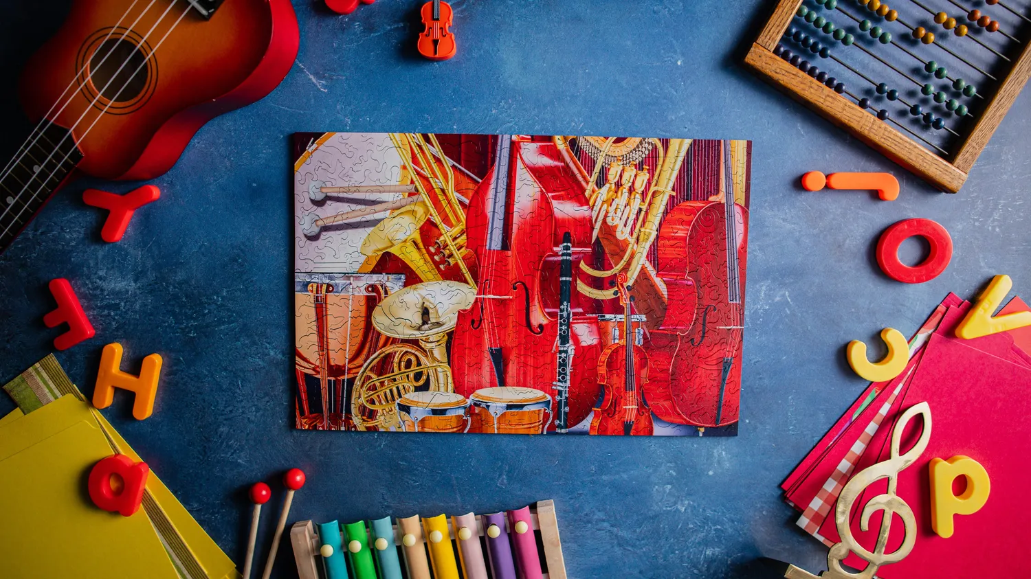 Mosaic Puzzles Symphony Instruments puzzle lemn 1000 piese muzica