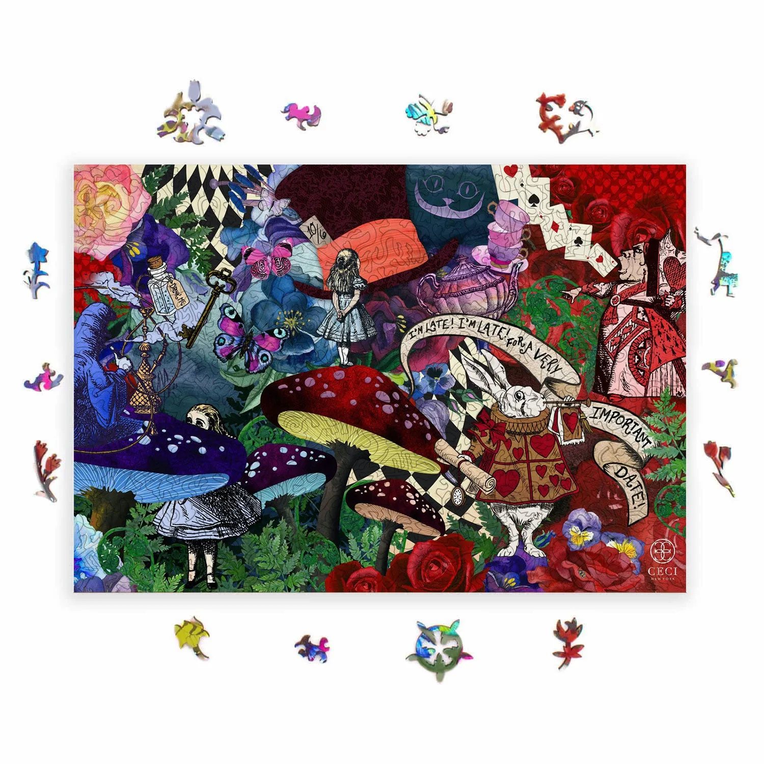 Mosaic Puzzles Alice in Wonderland puzzle lemn 500 piese fantezie